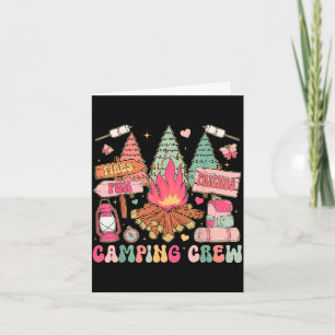 Funny camping crew campfire matching family summer card