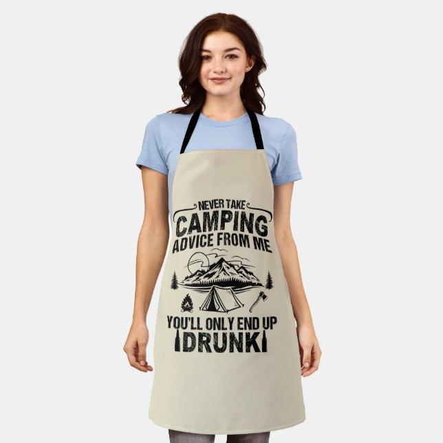 Funny camping drinking sayings apron (Worn)