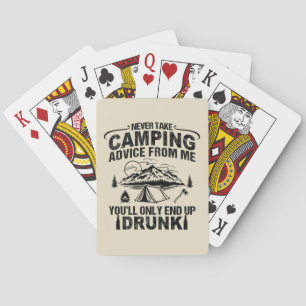 Funny camping drinking sayings playing cards