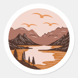 Funny camping, funny adventure classic round sticker