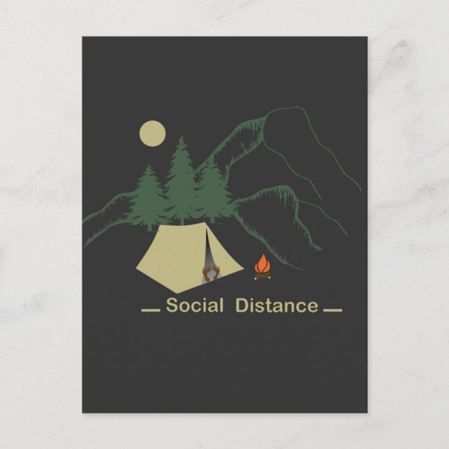 Funny camping happy camper postcard (Front)