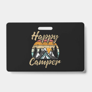 Funny Camping Hiking Lover Present Happy Camper Badge