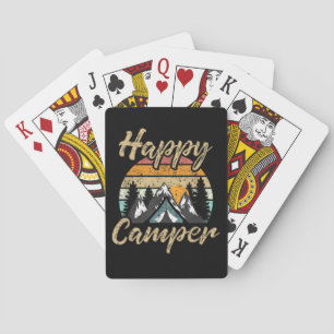 Funny Camping Hiking Lover Present Happy Camper Playing Cards