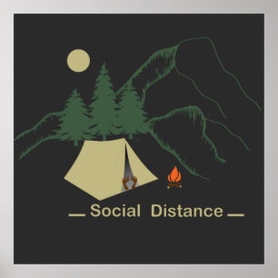 Funny camping introverted poster