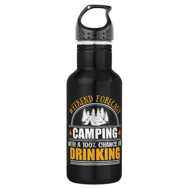 Funny camping quote 532 ml water bottle (Front)