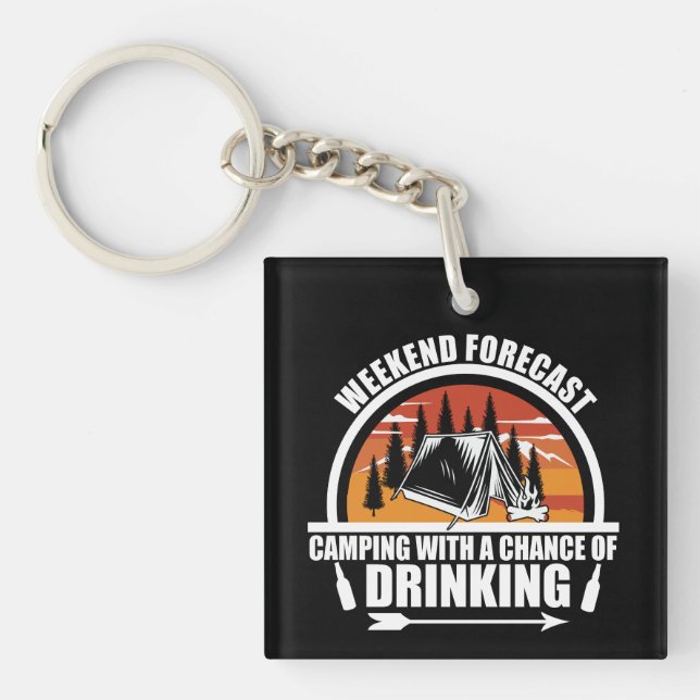 Funny camping quote keychain (Front)