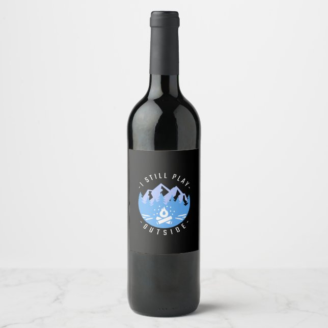 Funny Camping Quote Vacation Gift Wine Label (Front)
