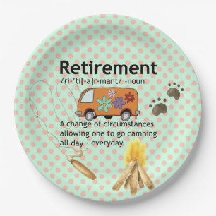 Funny Camping Retirement Definition    Paper Plate