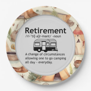 Funny Camping Retirement Definition    Paper Plate