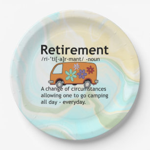 Funny Camping Retirement Definition    Paper Plate