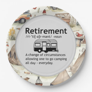 Funny Camping Retirement Definition    Paper Plate