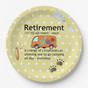 Funny Camping Retirement Definition    Paper Plate
