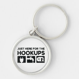 Funny Camping RV Caravan Motorhome Just Here For T Keychain