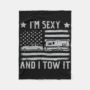 Funny Camping Rv Im Y And I Tow It I'm Y And I Tow Fleece Blanket