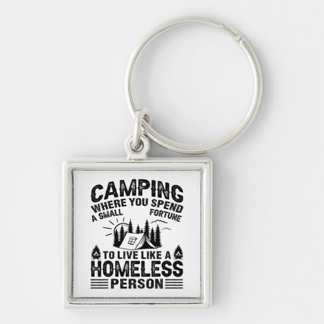 Funny camping sayings keychain (Front)