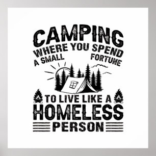 Funny camping sayings poster