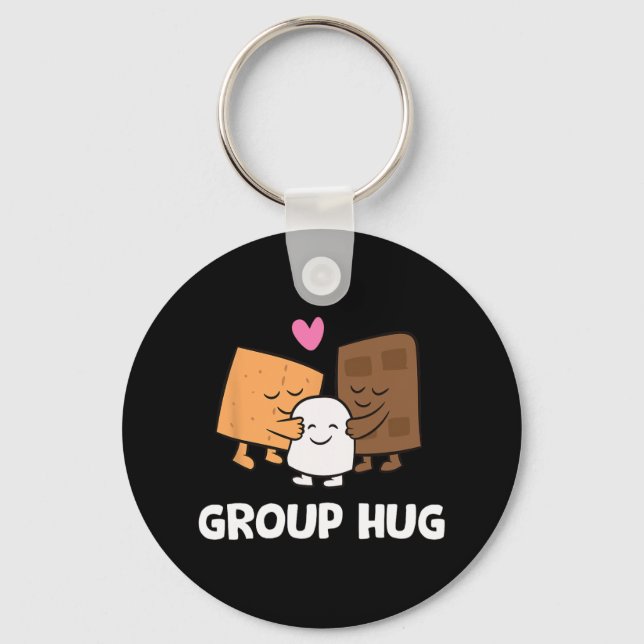 Funny Camping Smores Group Hug Cute S'mores 1  Keychain (Front)