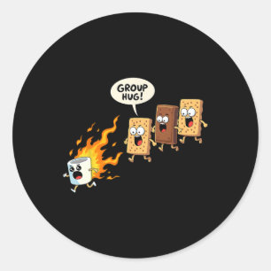 Funny Camping Smores Group Hug Cute S'mores Classic Round Sticker