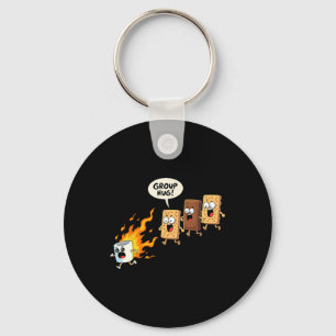 Funny Camping Smores Group Hug Cute S'mores Keychain