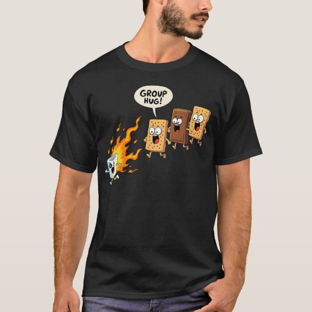 Funny Camping Smores Group Hug Cute S'Mores T-Shirt (Front)
