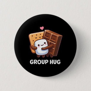 Funny Camping Smores Group Hug Shirt Cute S'mores 2 Inch Round Button