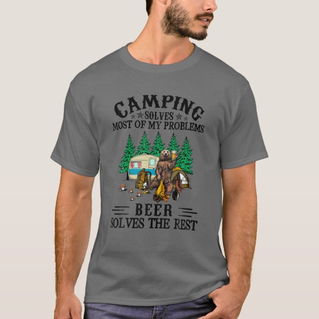 Funny Camping Solves Most Of My Problems - Bear An T-Shirt (Front)
