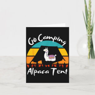 Funny Camping Tent Alpaca Animal Hiking Campers Card