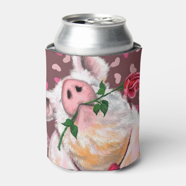 Funny Can Cooler with Gentleman Pig - Love (Can Front)