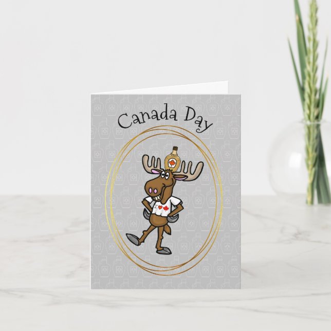 Funny Canada Day Moose Card (Front)