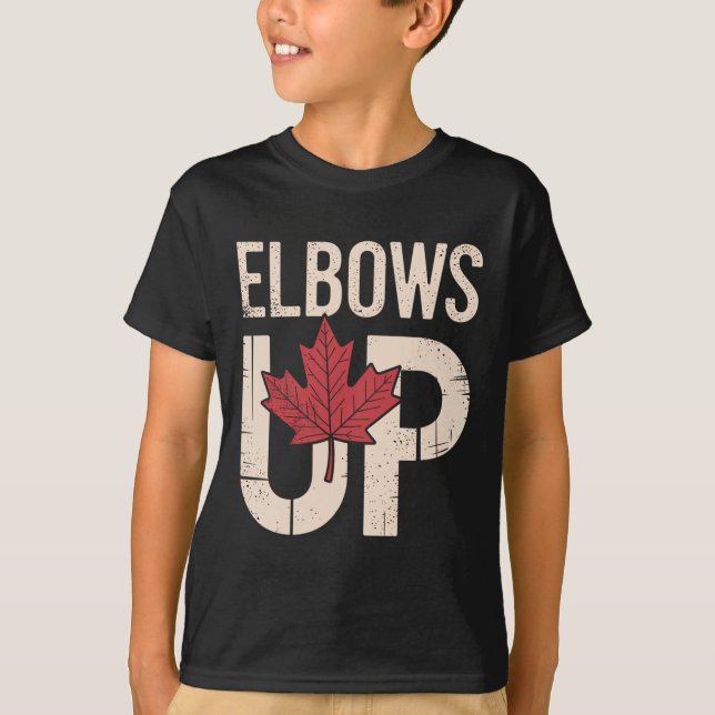 Funny Canada Meme Elbows Up (1)  T-Shirt (Front)