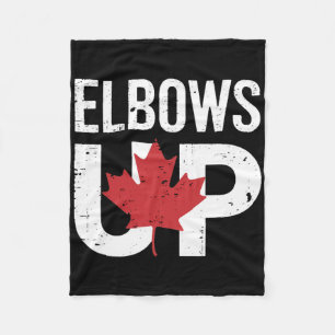 Funny Canada Meme Elbows Up Fleece Blanket