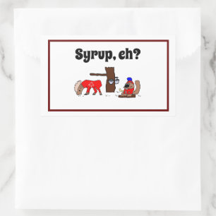 Funny Canada Moose and Beaver with Maple Syrup Sticker