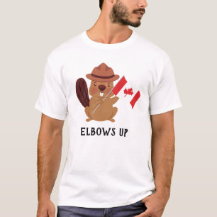 Funny Canadian Beaver “Elbows Up” Patriotic T-Shirt