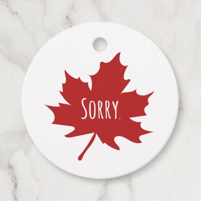 Funny Canadian Favour Tags (Front)