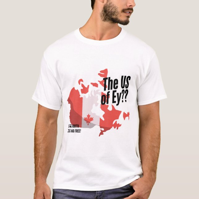 Funny Canadian Pride Tee. Canada Map Protest T-Shirt (Front)