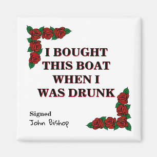 Funny Canal Narrowboat Drunk Quote Magnet