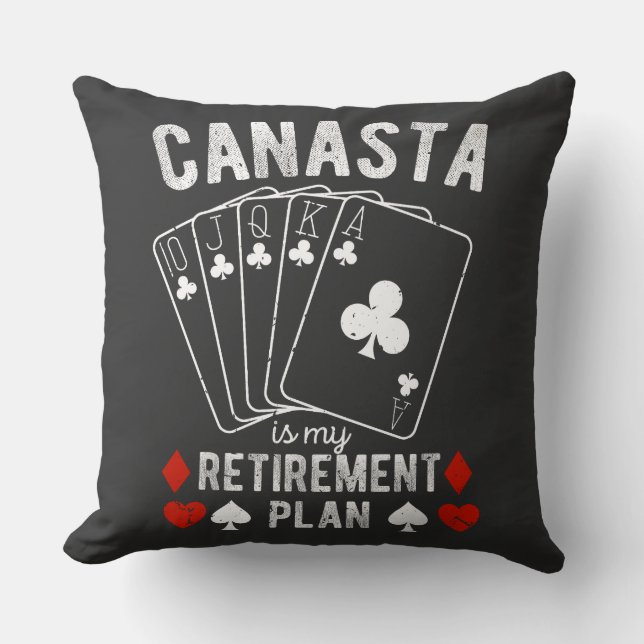 Funny Canasta Throw Pillow (Front)