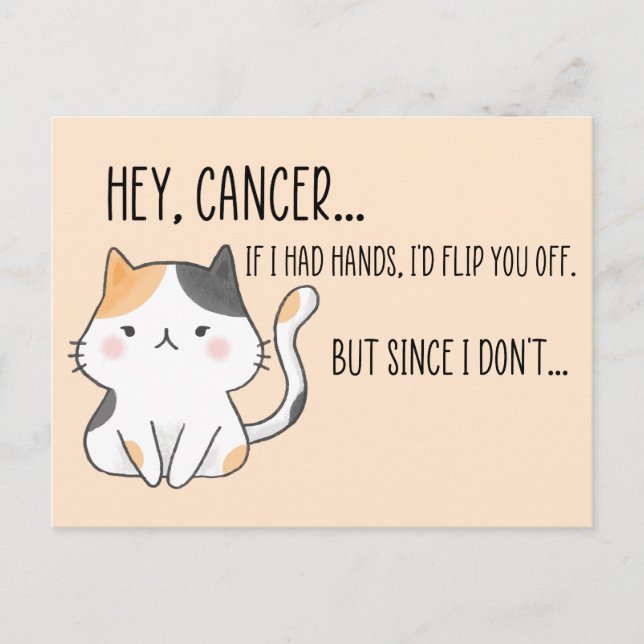Funny Cancer Patient, Cats Lover  Postcard (Front)