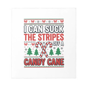 Funny Candy Cane Christmas Sweater Notepad