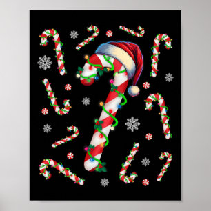 Funny Candy Cane Crew Men Women Kid Christmas Holi Poster