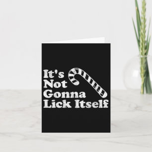 Funny Candy Cane Lick Itself Adult Christmas In Ju Card