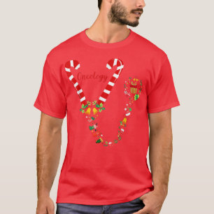 Funny Candy Cane Stethoscope Oncology Nurse Christ T-Shirt