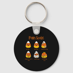 Funny Candy Corn Pain Scale Halloween For Medical  Keychain
