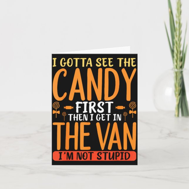 Funny Candy Quote With Bold Sarcastic Humour Card (Front)