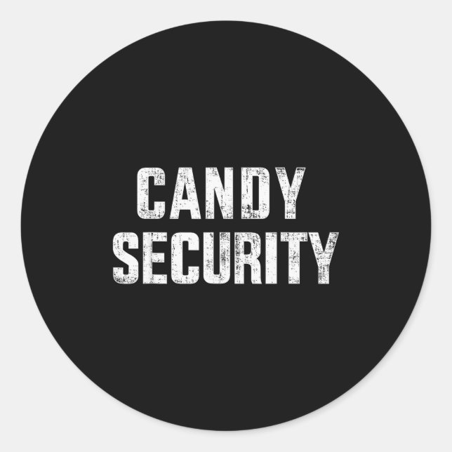 Funny Candy Security Lazy Halloween Costume  Classic Round Sticker (Front)