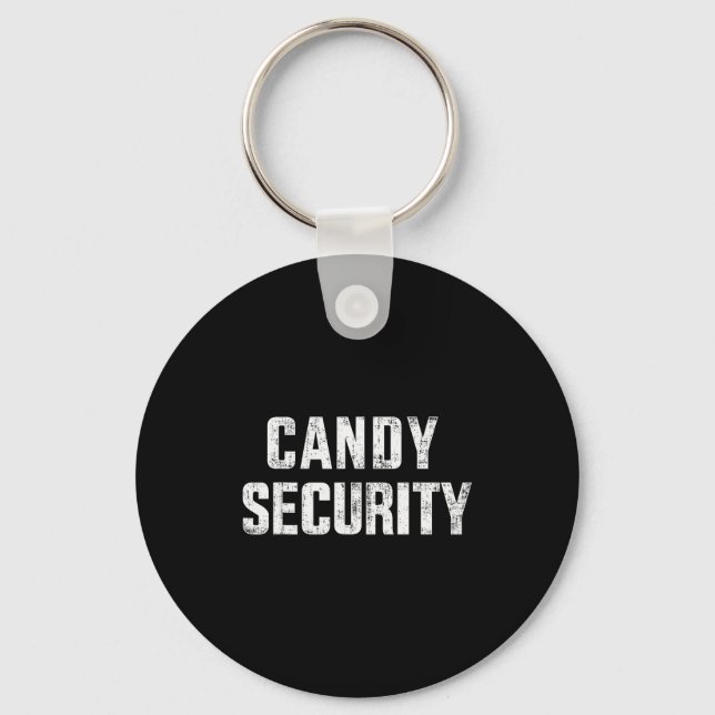 Funny Candy Security Lazy Halloween Costume  Keychain (Front)