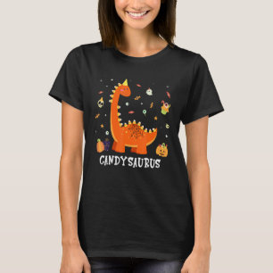 Funny Candysaurus Candy Corn Halloween Dinosaur T-Shirt