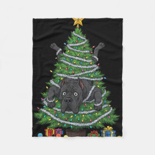 Funny Cane Corso Christmas Tree Lights Kids Mens W Fleece Blanket