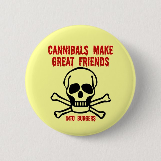 Funny cannibals 2 inch round button (Front)