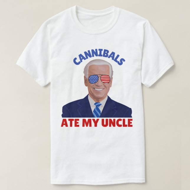 Funny Cannibals Ate My Uncle Biden Vinatge  T-Shirt (Design Front)